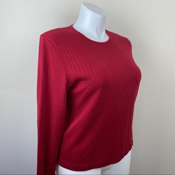Sarah Bentley Vintage Red Sweater Soft Knit Top Lg - Picture 4 of 10